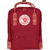 Fjällräven Kånken Mini F325-903 Australia Backpack Deep Red-Folk Pattern